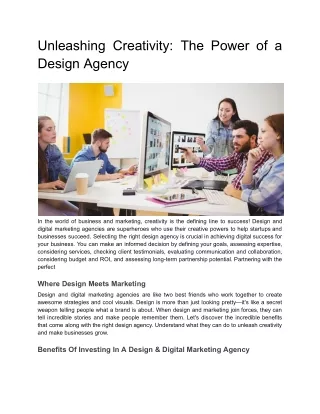 Unleashing Creativity_ The Power of a Design Agency