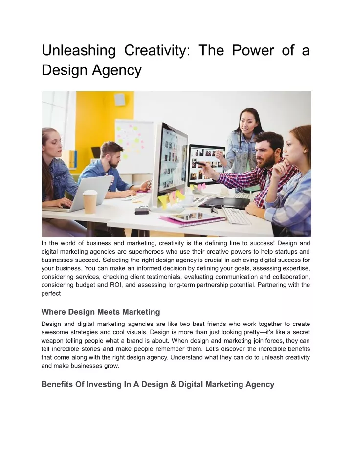 unleashing creativity the power of a design agency