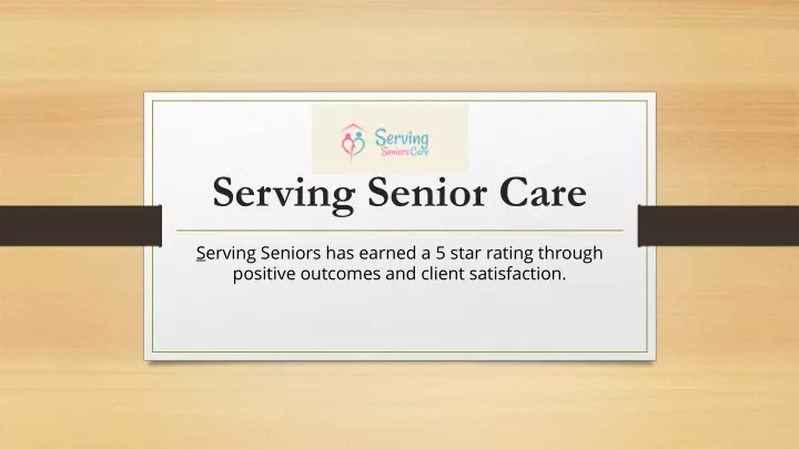 serving senior care