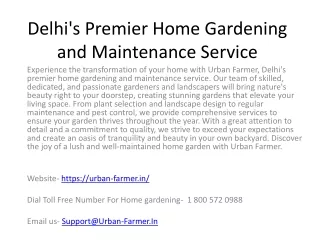 Delhi's Premier Home Gardening and Maintenance Service
