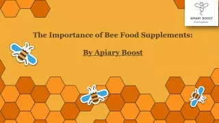 Exploring the Role of Food Supplements in Supporting the Health and Vitality of Bee Colonies