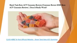 Shark Tank Keto ACV Gummies Reviews (Customer Review 2023)