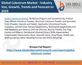 global colostrum market industry size growth
