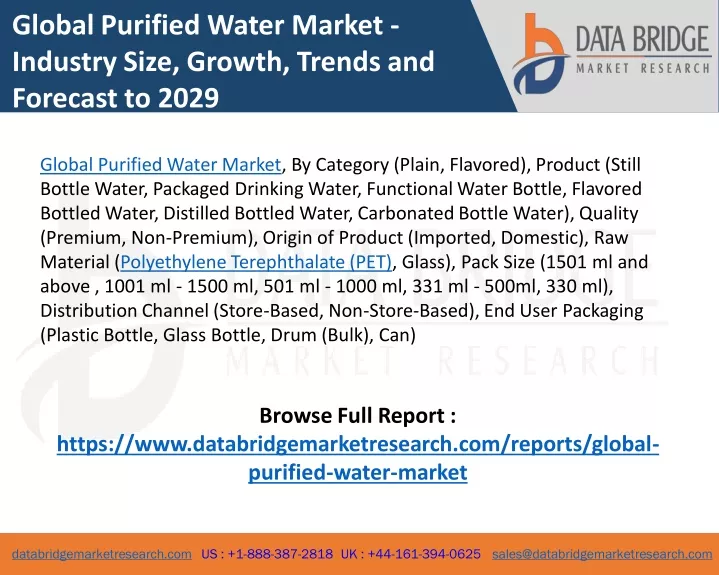 global purified water market industry size growth