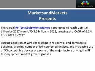 Wireless Networks Creates Opportunities in the RF Test Equipment Market