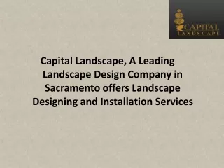 Capital Landscape, A Leading Landscape Design Company in Sacramento offers Landscape Designing and Installation Services