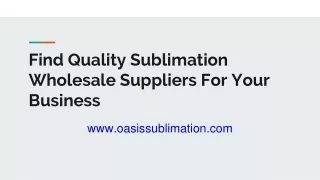 Get High-Quality Apparel at Competitive Prices From Sublimation Wholesale Suppli