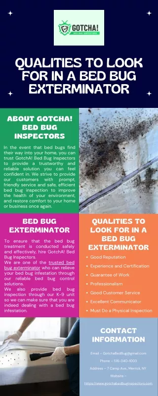 qualities to look for in a bed bug exterminator