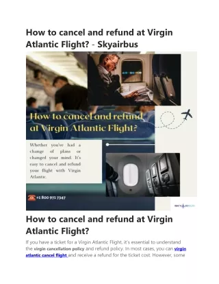 how to cancel and refund at virgin atlantic