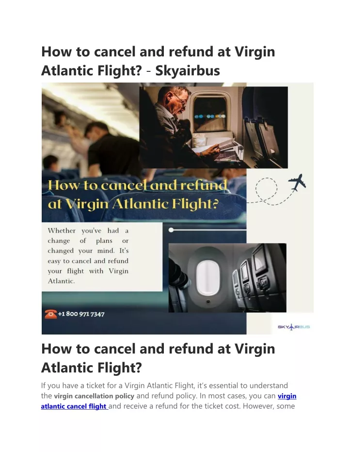 how to cancel and refund at virgin atlantic