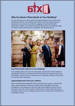 Why You Need a Photo Booth at Your Wedding?