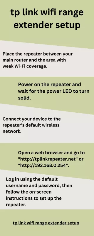 tp link wifi range extender setup