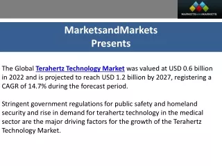 Terahertz Waves: Terahertz Technology Market to Reach $1.2 Billion by 2027