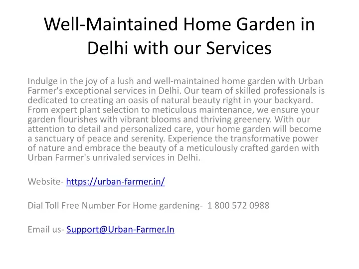 well maintained home garden in delhi with our services
