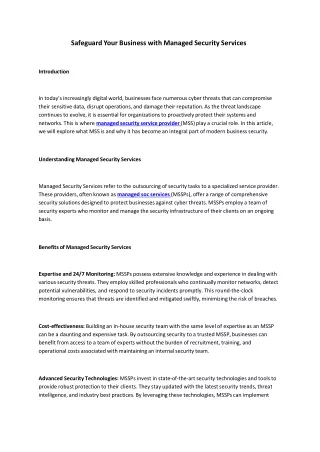 safeguard your business with managed security
