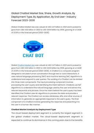 global chatbot market size share growth analysis