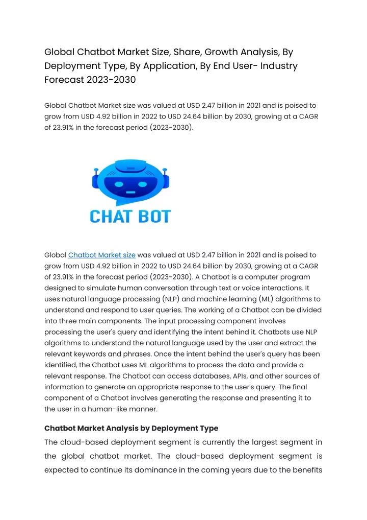 global chatbot market size share growth analysis