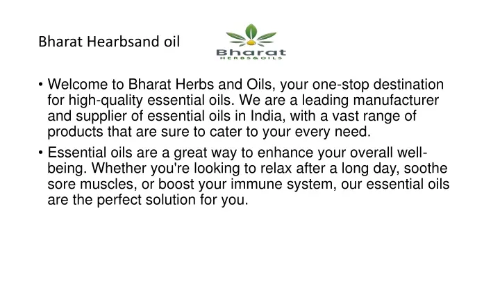 bharat hearbsand oil