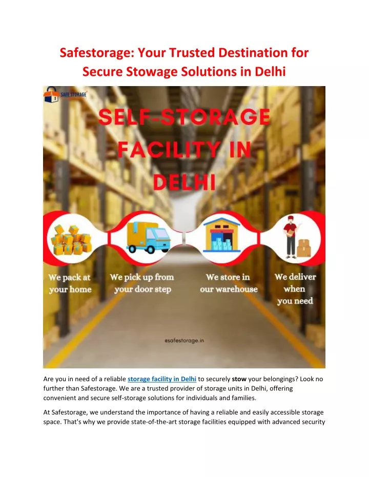 safestorage your trusted destination for secure