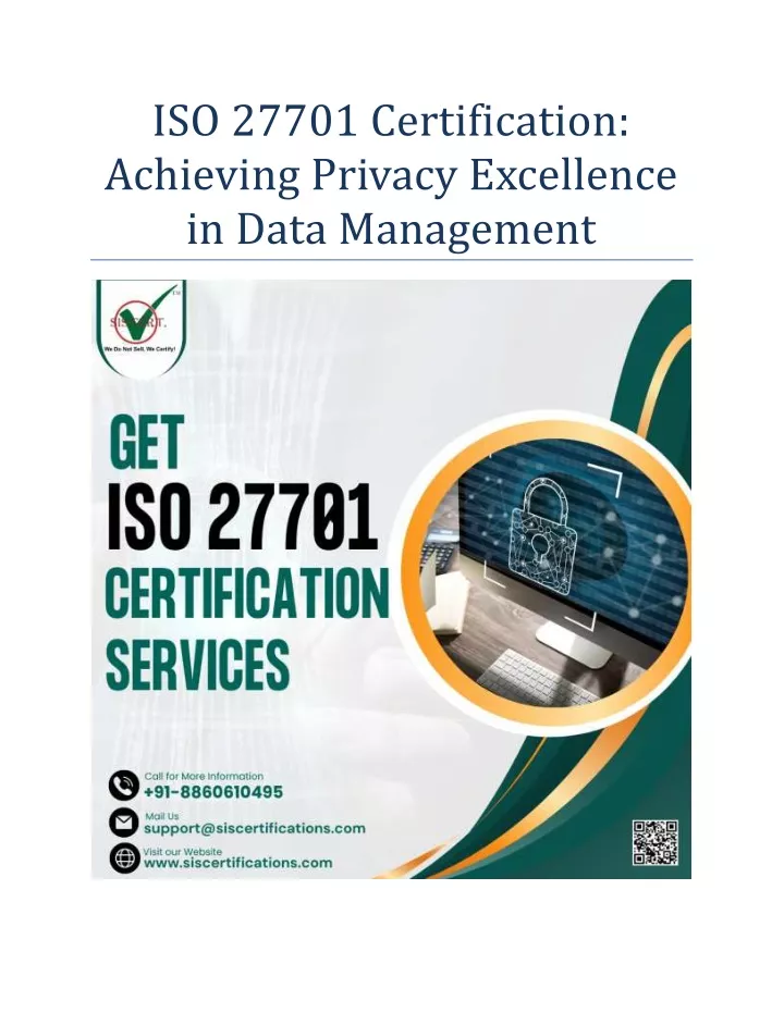 iso 27701 certification achieving privacy