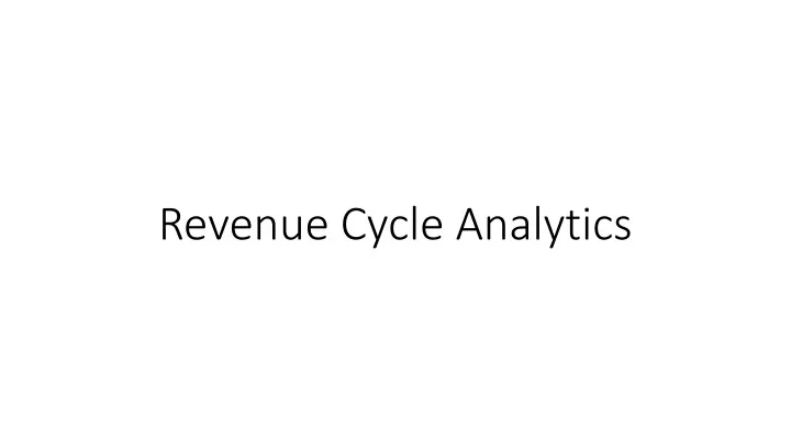 revenue cycle analytics