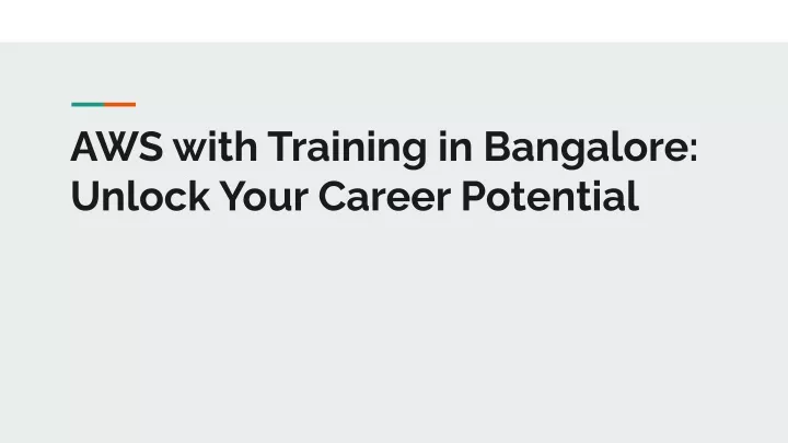 aws with training in bangalore unlock your career