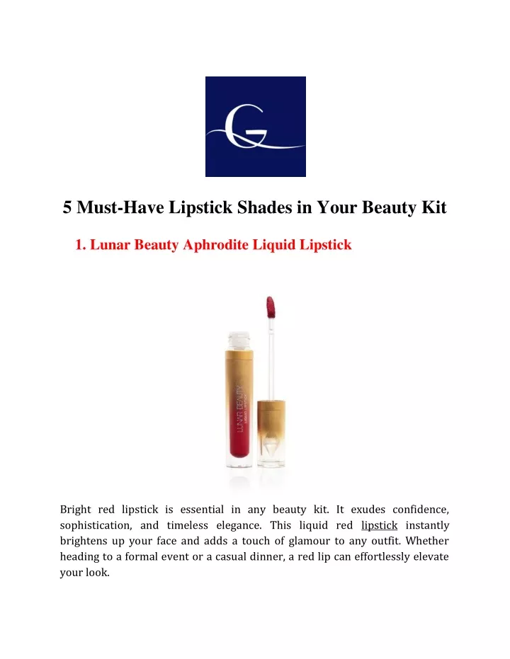 5 must have lipstick shades in your beauty kit