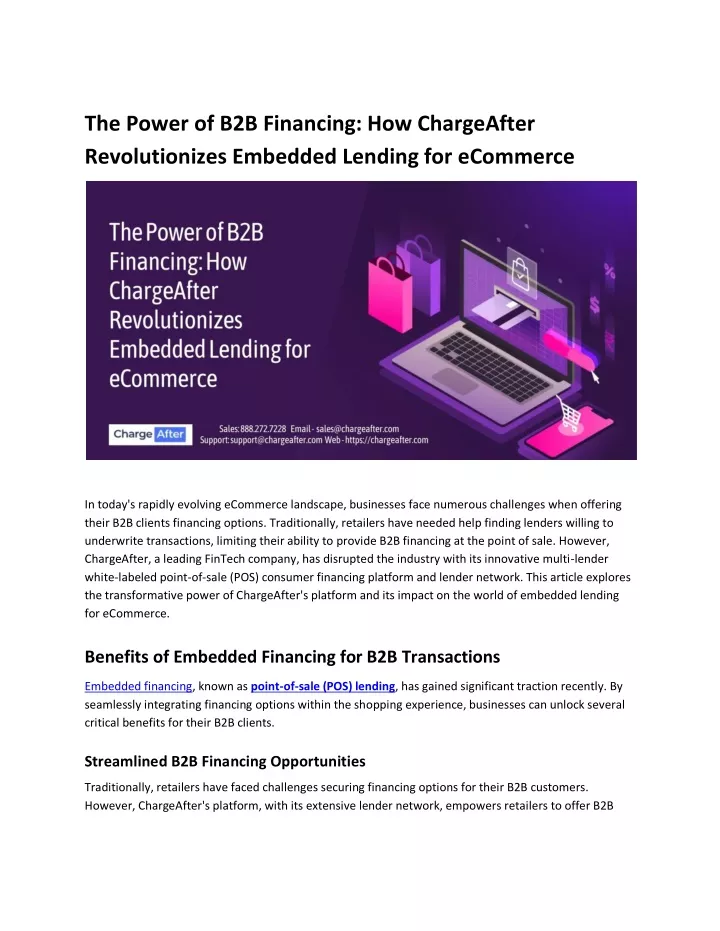 the power of b2b financing how chargeafter