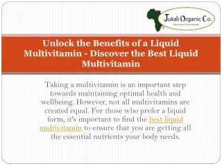 Unlock the Benefits of a Liquid Multivitamin -