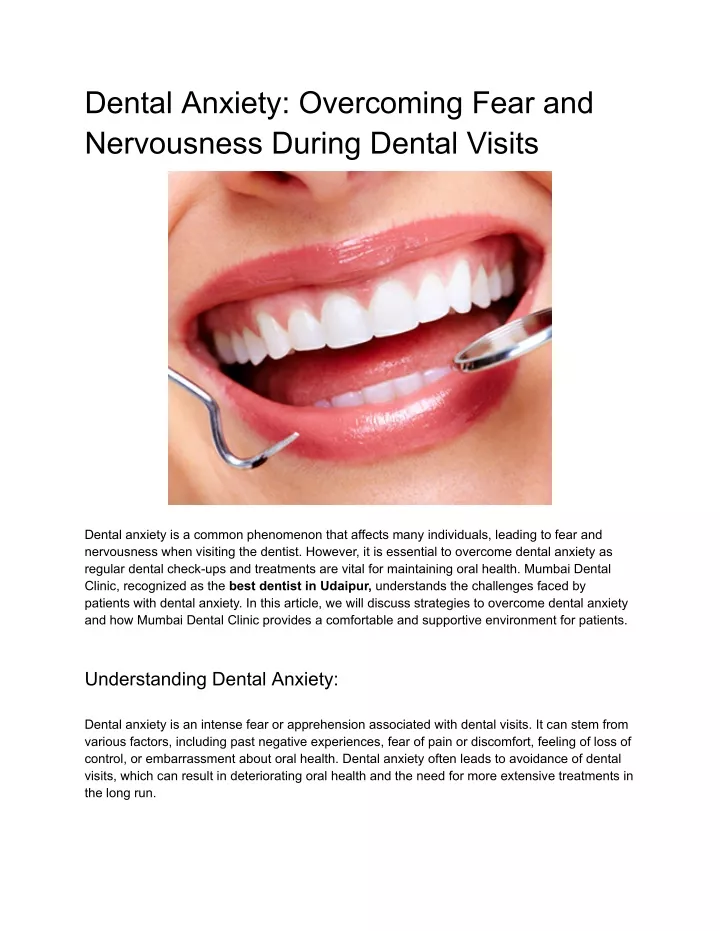 dental anxiety overcoming fear and nervousness