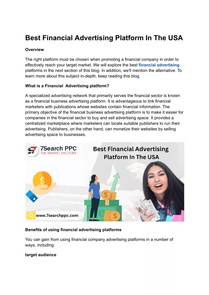 best financial advertising platform in the usa