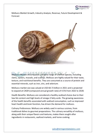 molluscs market growth industry analysis revenue