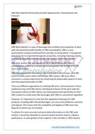 cbd wine market demand key growth opportunities