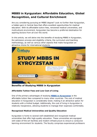 MBBS in Kyrgyzstan_ Affordable Education, Global Recognition, and Cultural Enrichment