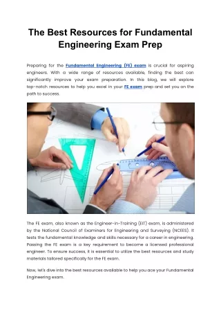 The Best Resources for Fundamental Engineering Exam Prep
