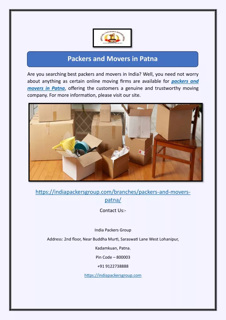 packers and movers in patna