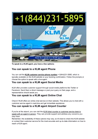 What is KLM Customer Service Phone Number?