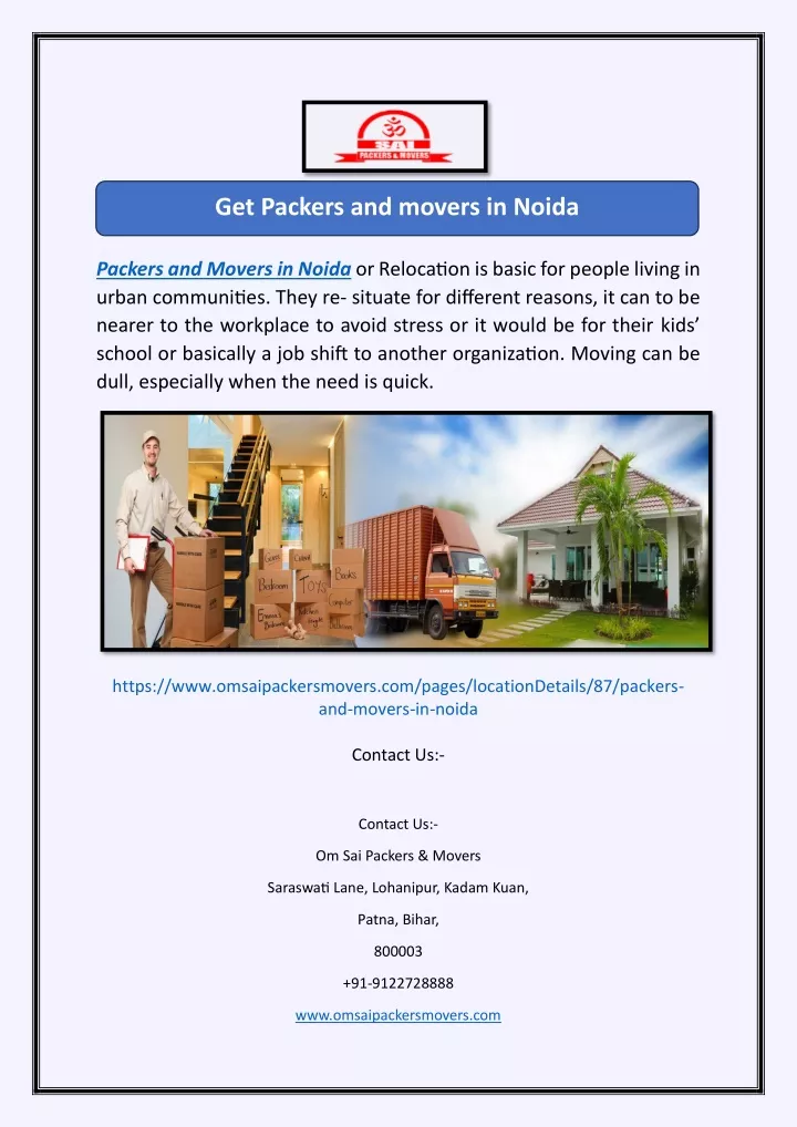 get packers and movers in noida