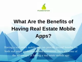 What Are the Benefits of Having Real Estate Mobile Apps?