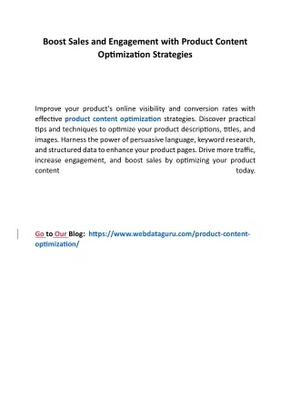 boost sales and engagement with product content