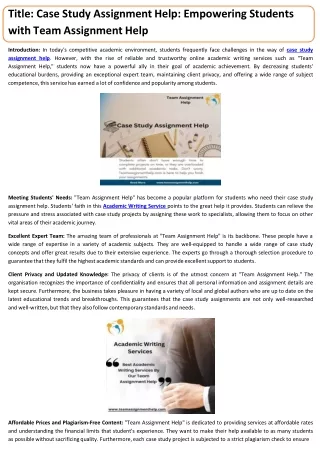 title case study assignmenthelp empowering
