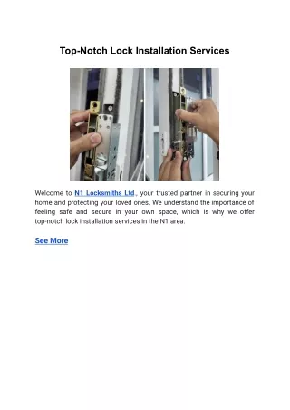 Top-Notch Lock Installation Services