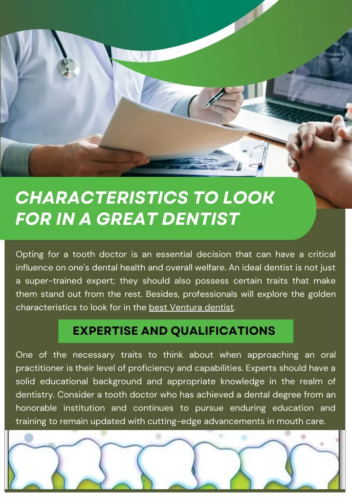 characteristics to look for in a great dentist