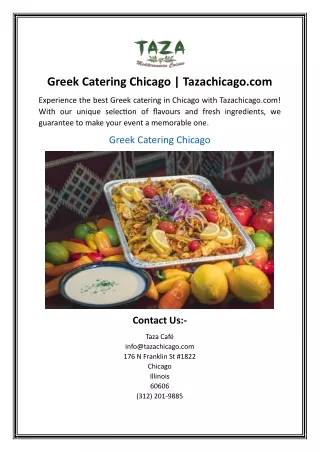 Greek Catering Chicago | Tazachicago.com