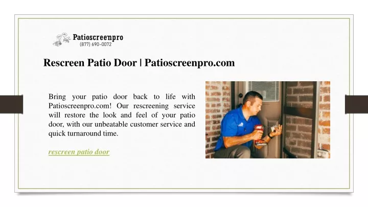rescreen patio door patioscreenpro com