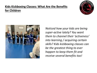 Kids Kickboxing Classes What Are the Benefits for Children