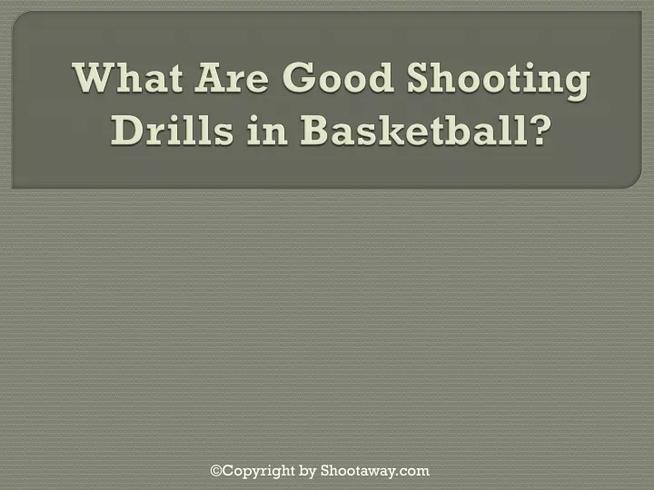 what are good shooting drills in basketball