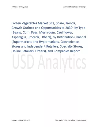 Frozen Vegetables Market Insights 2023