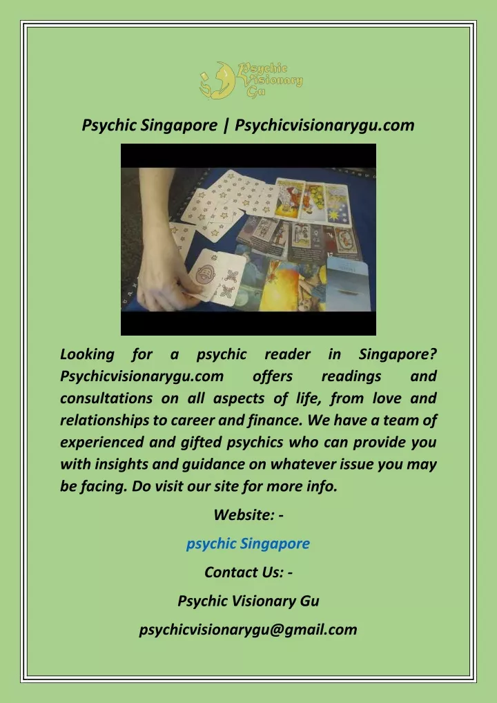 psychic singapore psychicvisionarygu com