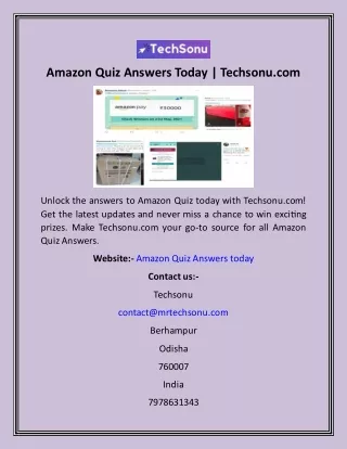 amazon quiz answers today techsonu com